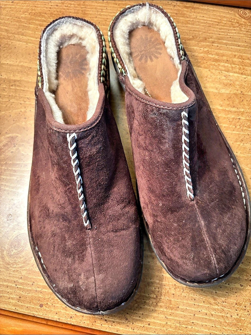 UGG Bucked Clog Brown Suede Slippers